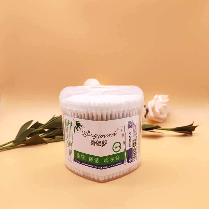 Item No 3059  |   250 pcs bamboo stick cotton bud cotton swab cotton tip in one pp box